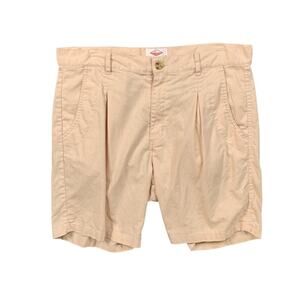 Battenwear Shorts Mens L Large Sand Linen Pleated Front Lightweight Dock Chino